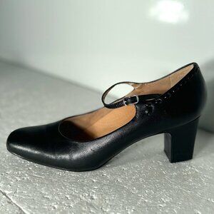 Trotters SZ 9N Black Mary Jane Heels Comfort Office Dressy Retro Wardrobe Staple